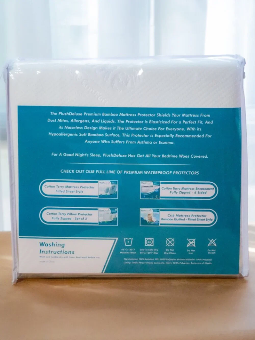 NEW ~ QUEEN - PlushDeluxe Premium Bamboo Mattress Protector, Waterproof & Soft
